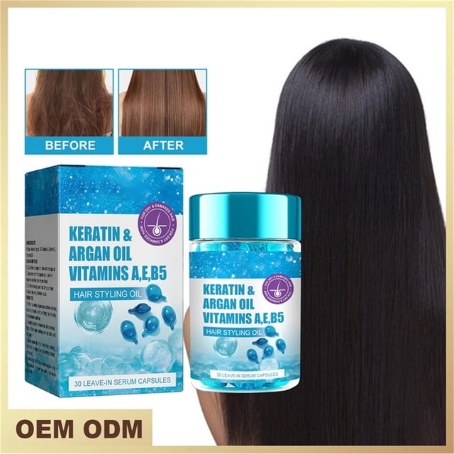 Suero capilar - Aceite para peinar el cabello con frizz, seco y dañado - Keratina con argán, jojoba y aceites capilares, A, C, E, B5 - Suero capilar sin enjuague para el frizz - Acondicionador de 30 m