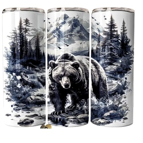 Alpha Printing 20oz Bear in Woods Tumbler – Wildlife Edition