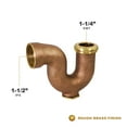thumbnail image 3 of Highcraft 1242 NY Regular Trap with Drain Plug for Tubular Drain Applications, 1-1/2 in. x 1-1/4 in., Brass, 3 of 5