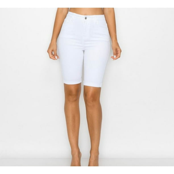 Women's Plus Size White Bermuda Shorts