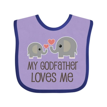 

Inktastic My Godfather Loves Me Godson Gift Baby Boy or Baby Girl Bib