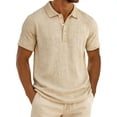 thumbnail image 2 of Qzwdhjm Mens Linen Henley Shirts for Lounge Vacation Short Sleeve Button Up Shirt Casual Big and Tall Top Summer Beach Travel Tshirts, 2 of 7