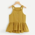 thumbnail image 2 of FINALGANG Womens Tank Solid Color Sleeveless Peplum Tank Top Button Front Relaxed Fit Casual Basic Blouse For Daily Outdoor Wear Classic Top, 2 of 3