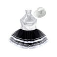 thumbnail image 3 of Miutii Kids Girls Modern Jazz Latin Tap Dance Clothes Shiny Sequins Halter Ballet Tutu Dress with Hat Set Silver 14, 3 of 5