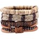 thumbnail image 2 of Leather Bracelet Set for Men Women, Multilayer Hemp Cords Tribal Braided Design, Ethnic Wood Beads Wrap Wristbands, 4 Pack, 6.5-8.5 Inches, 2 of 5