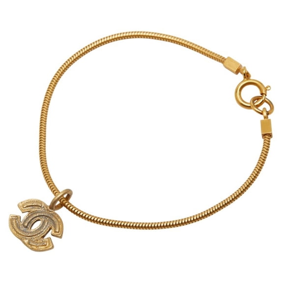 Pre-Owned Chanel Coco Mark Bracelet, Gold Plated, Women's, CHANEL (Good)