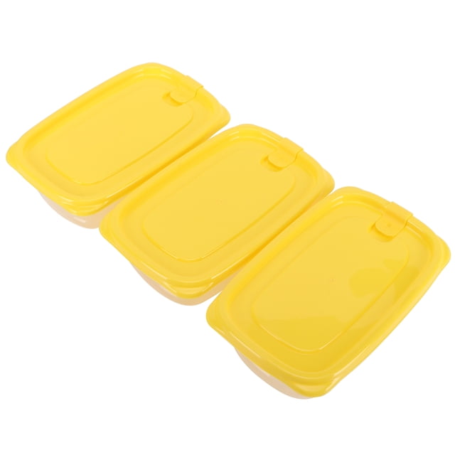 Caja de alimentos, diseo de escala de caja Calefacción por microondas o refrigerador -20 ℃ -100 ℃ Keep Freshing Refrigerador Caja de almacenamiento amarilla para Foo Fruit LHCER 1