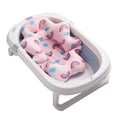 thumbnail image 2 of Cojín de baño para bebé con malla ajustable y soporte flotante para recién nacidos, color rosa arcoíris., 2 of 14