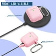 thumbnail image 5 of AirPods Case Cover , Soft Silicone Protective Cover with Keychain for Women Men Compatible with Apple AirPods 2nd 1st Generation Charging Case, Front LED Visible-Pink sand, 5 of 5