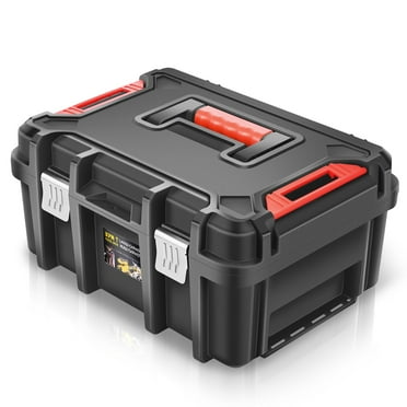 ‎Tool Box Lockable Organizer Storage Toolbox with Removable Tray for Workshop Garage & Household,Large Capacity