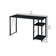 thumbnail image 5 of Writing Desk with 2 Tier Side Shelves and Tubular Metal Legs Black - Saltoro Sherpi, 5 of 5