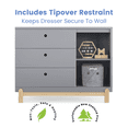 thumbnail image 2 of Delta Children Poppy 3 Drawer Dresser with Cubbies, Grey/Natural, 2 of 9