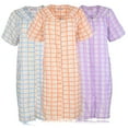 thumbnail image 2 of JEFFRICO 3 Pack House Dresses for Women with Pockets - Lightweight Breathable Short Sleeve Muumuu & Nightgowns - Snap Front Housecoat and Dusters for Women, 2 of 4