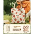 thumbnail image 3 of Lohol Aesthetic Tote Bag for Girls - with Magnetic Buckle and Zipper Inner Pocket for Women Lady Canvas Cotton Tote Bag White Flower, 3 of 6