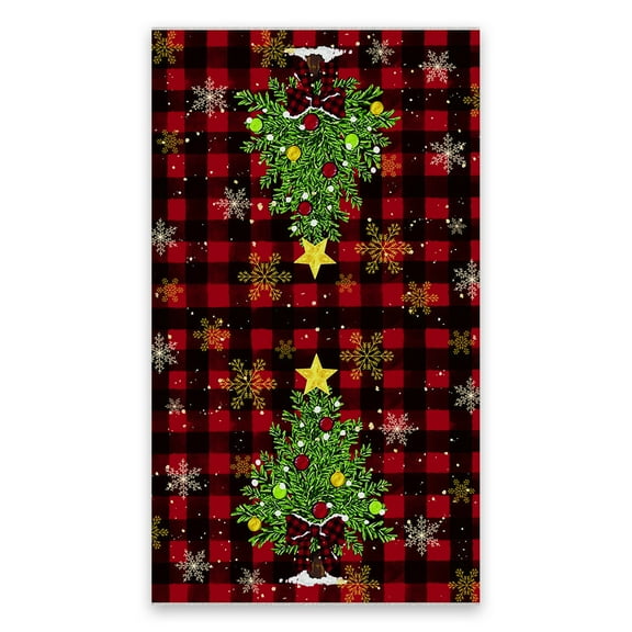 Beautynvta Christmas Towels, Christmas Tree Print Kitchen Towels Tea Dishtowels Microfiber Plaid Hand Towel for Winter Christmas Farmhouse Bathroom Decoration, 17.7''x25.9''