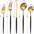 thumbnail image 2 of Juego de cubiertos de oro negro mate moderno, juego de cubiertos de acero inoxidable, juego de utensilios de restaurante para el hogar, acabado satinado, apto para lavavajillas, juego de 5 piezas TUNC Sencillez, 2 of 5