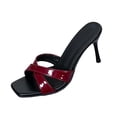 thumbnail image 2 of Jamicy Kitten Heels for Women Strappy Heeled Sandals Open Toe Slip On Stiletto Heels Flip Flops Fashionable Kitten Heel Slippers Shoes, 2 of 9