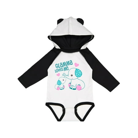 

Inktastic Glamma Loves Me-cute elephants Gift Baby Boy or Baby Girl Long Sleeve Bodysuit