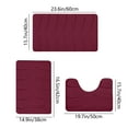 thumbnail image 3 of Velvet Fleece Foam Bath Mat Set with Non Slip Rubber Backing 3 Piece Universal Size 16x24in 16x20in 15x17in Machine Washable Water Absorbent Quick Dry for Bathroom Floor, 3 of 6
