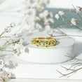 thumbnail image 5 of Rosec Jewels Emerald Half Eternity Band Ring, Filigree Band Ring (AAA Quality), 18K Yellow Gold, US 7.00, 5 of 8