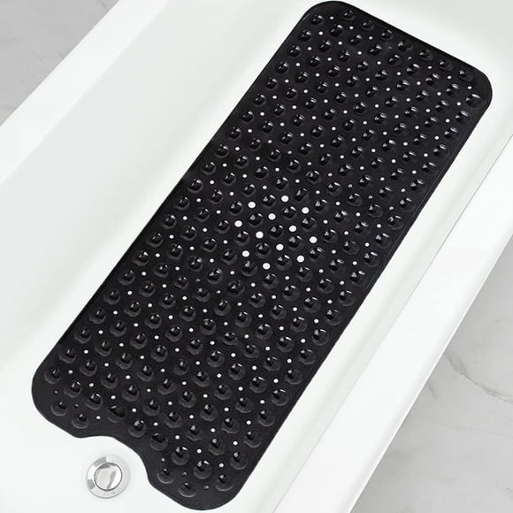 Alfombra de baño Linoows, extralarga, antideslizante, 99 x 41 cm, color negro