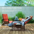 thumbnail image 3 of Fauteuil Inclinable d'Extérieur en Osier Rouge avec Dossier et Repose-Pieds Réglables – Siège Lounge de Patio avec Plateau Latéral – Idéal pour Salon et Jardin, 3 of 7