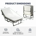 thumbnail image 2 of MUZZ Folding Bed with 4" Foam Mattress, 75x38 Inch Rollaway Bed for Guest, Space Saving Foldable Bed with Wooden frame, 2 of 8