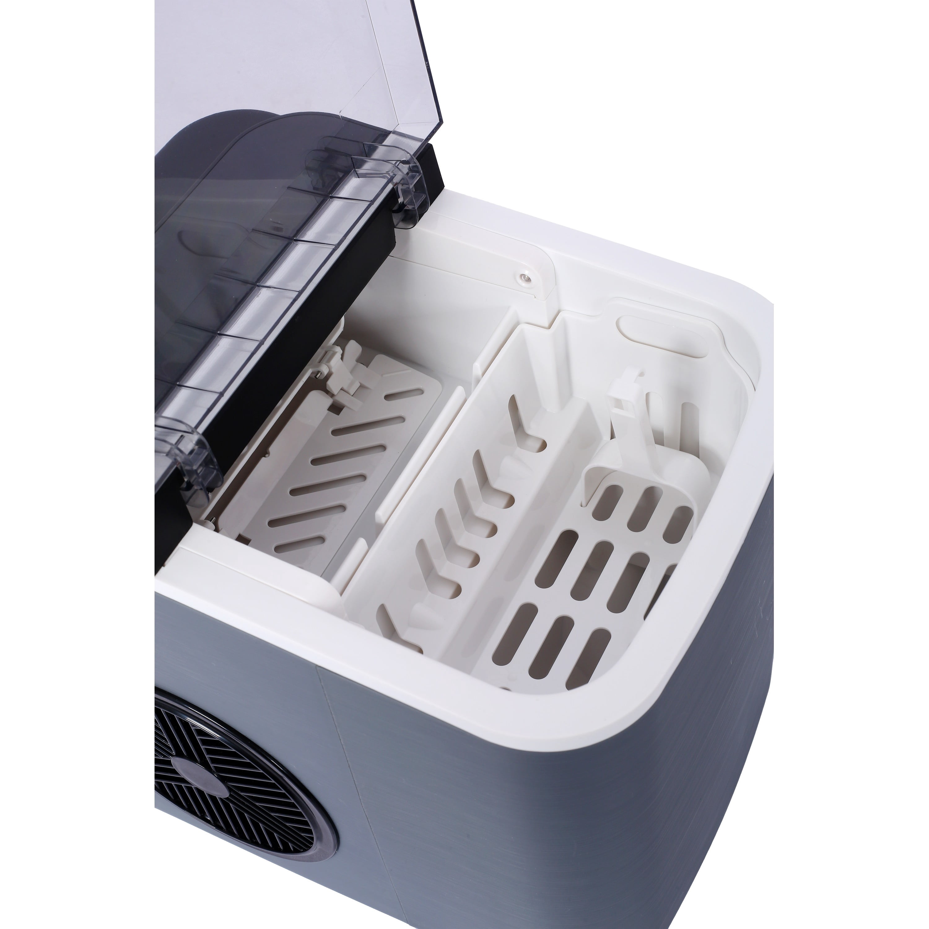 Ice Maker Countertop Portable Ice Machine Self-Cleaning 9 Cubes in 6 Mins 26 lbs per Day for Home Kitchen Gray