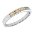 thumbnail image 1 of 925 Sterling Silver Synthetic Blue Opal Dainty Band Stacking Ring 5mm, 1 of 1