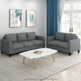 thumbnail image 4 of Furinno FS193292GM Bayonne Modern Upholstered 3-Seater Sofa, Gunmetal, 4 of 10