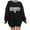 Black, variant on IROINNID Discount Womens Winter Clothes Pullover Hoodies Letter Print Loose Round neck Long-Sleeved Fleece Oversized Sweatshirt,Black