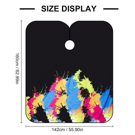 Black Professional Barber Cape Waterproof Hair Salon Cape with Metal Snap Closure Hair Cutting Cape