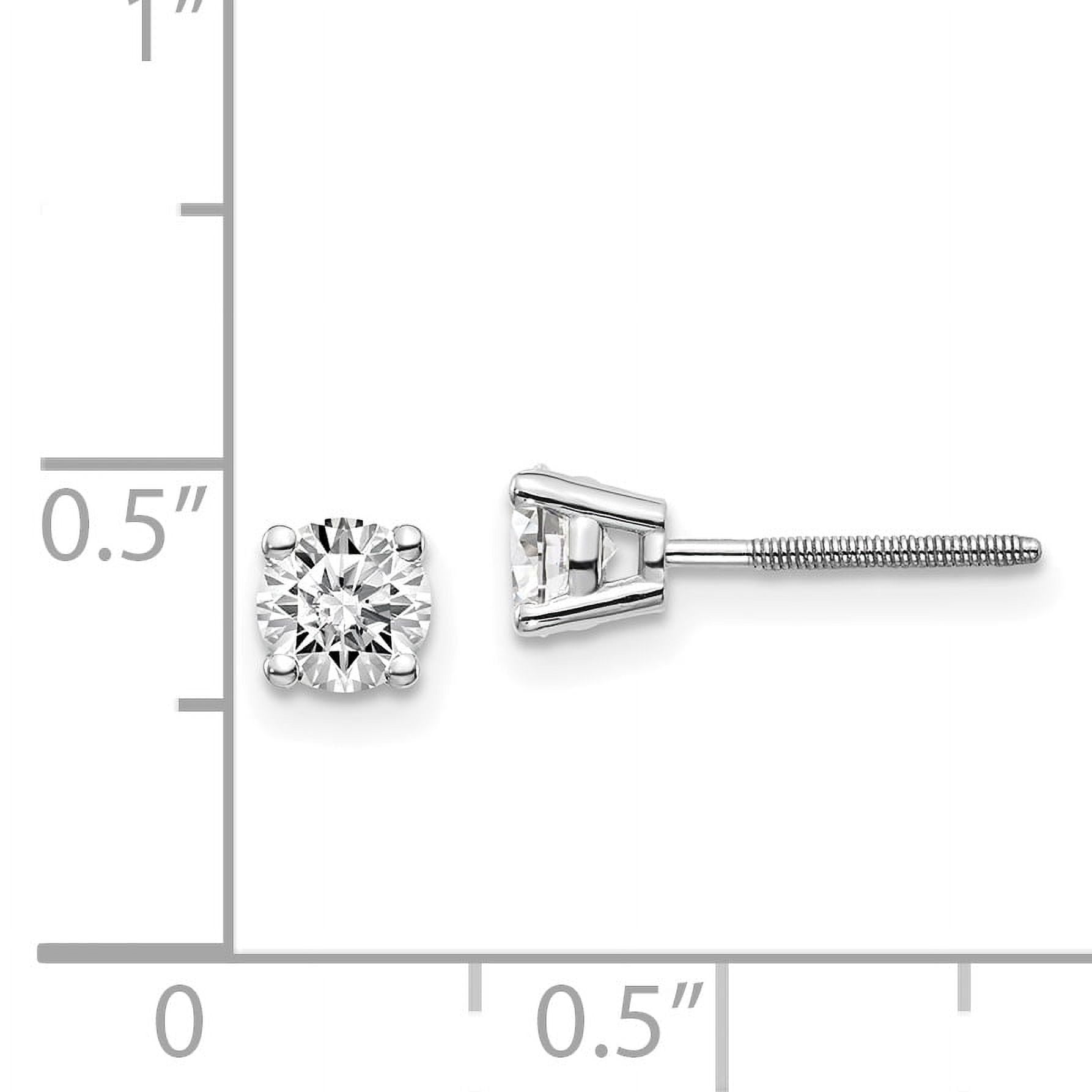14K White Gold .70ct SI3 G-I Diamond Stud Thread On and Off Post Earrings