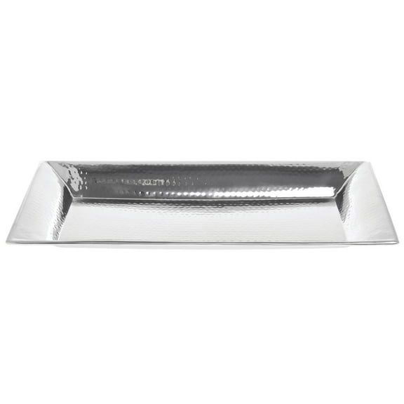 HUBERT® Serving Tray Silver with Hammered Finish and Flared Rim Rectangular - 22" L x 13" W x 1 1/2" H