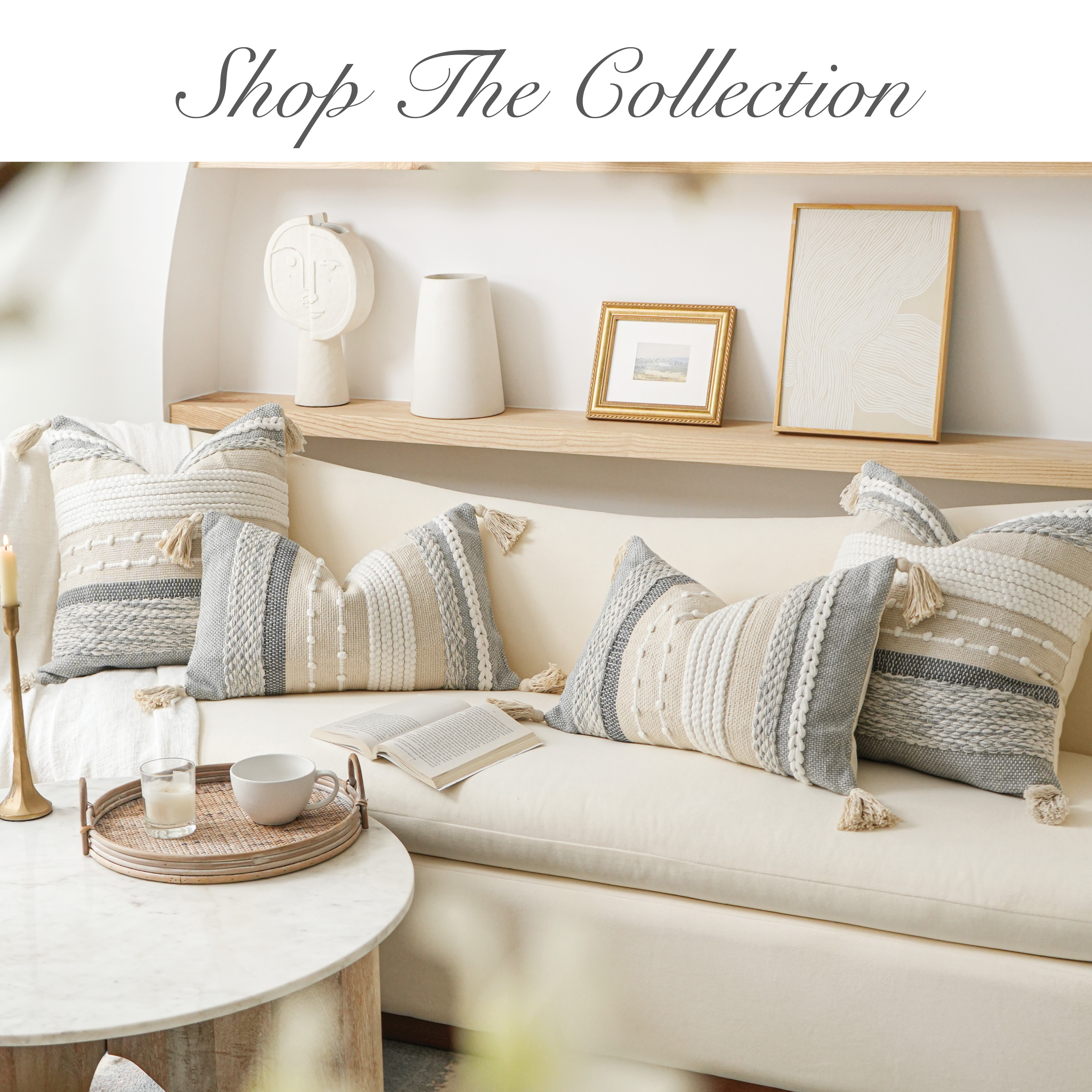 BlissBlush Gray Boho Throw Pillow Cover 20x20 Grey Decorative Accent Pillow for Couch Square Woven Textured Pillowcase Modern Farmhouse Pillow for Bed Bohemian Pillow Cover (Pack of 1)