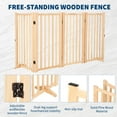 thumbnail image 2 of EastVita Wooden Freestanding Dog Gates for The House,Doorways,Stairs,Fodable Dog Gate Indoor,Step-Over Safety Pet Gate,Paint-Free,Solid Hardwood 36"H 80"W, 2 of 5