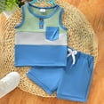 thumbnail image 2 of Toddler Baby Boy Clothes 6 12 18 24 Month 2T 3T Summer Outfits Sleeveless Tank Vest T-Shirt Casual Shorts Set, 2 of 7