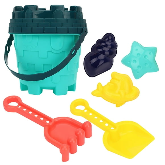 Green Kids Beach Sand Toy Set Midi Bucket Multi Purpose Accessories Sandcastle Building Outdoor Play Sensory Learning Activity 0.28 Pounds