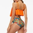 thumbnail image 4 of up to 60% off Gifts Usmixi Tankini Sets for Women 2 Pieces High Waist Tummy Control Modest Bathing Suits Sleeveless Crewneck Floral Print Swimwears Orange XXXL, 4 of 7