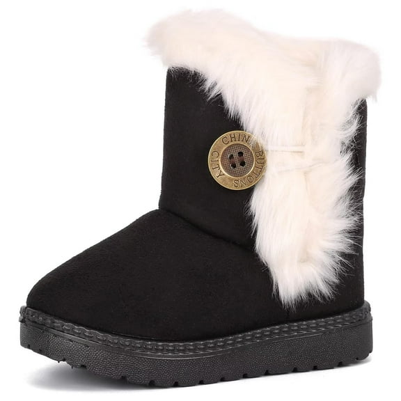 Yunkctuk Girls Boys Warm Winter Boots, Kids Non Slip Shoes, Outdoor Snow Boots for Little/Big Kid.