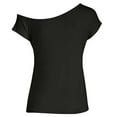 thumbnail image 3 of Dtydtpe Clearance Sales, Off The Shoulder Tops for Women, Women's Casual Off Shoulder Tops Short Sleeve T Shirts Loose Summer Blouse Shirt Womens Tops Black, 3 of 9