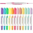 ZEYAR Highlighters, Dual Tips Marker Pen, Chisel and Fine Tips, 12
