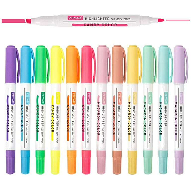  ZEYAR Cute Highlighters With Duals Tips, Vintage