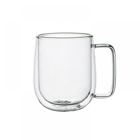 

Double Wall Glass Coffee Mugs 250ml Clear Glass Jumbo Mugs with Handle large Insulated Coffee Mug for Drinks Dessert Breakfast Milk Home Drinkware