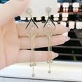 thumbnail image 4 of HomeKingdee Diamond Geometric Long Tassel Earrings - Romantic Bohemian Style Lightweight Luxury Earrings for Women, Ideal for Weddings, Parties and Daily Wear, 4 of 5