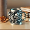 thumbnail image 7 of Automotive Themed Stainless Steel Insert Cup Mechanical Detailing Resin Coffee Mug Insulated Drinkware For Daily Use, 7 of 7