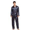 thumbnail image 5 of TONY AND CANDICE Conjunto de pijama de satén clásico para hombre (azul/dorado mediano), 5 of 5