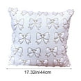thumbnail image 3 of SLYNSHome Throw Pillow Covers 18 x 18 Inch,Gold Foil Print Bow Design,White Glitter Bowknot Cushion Case Luxury Decoration for Sofa Couch Home, 3 of 6