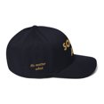 thumbnail image 3 of Sober AF Gold font 4-sided print AA slogans sayings One Day at a Time No Matter What Flexfit Cap Recovery Hat (Dark Navy, S/M), 3 of 4