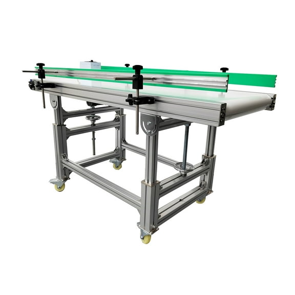 Conveyor 59″X 19.7″ Electric Inclined PU Belt Conveyor Adjustable Speed Industrial Transport Machine
